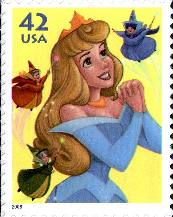 Princess Aurora and the fairies Flora, fauna and sunshine