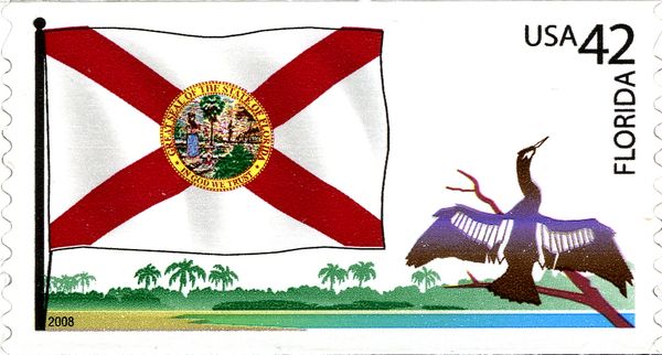 Florida flag, Anhinga (Anhinga anhinga)