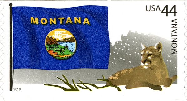 Montana State Flag, Puma (Puma concolor)