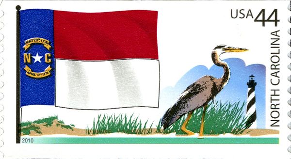 North Carolina State Flag, Great Blue Heron (Ardea herodias)