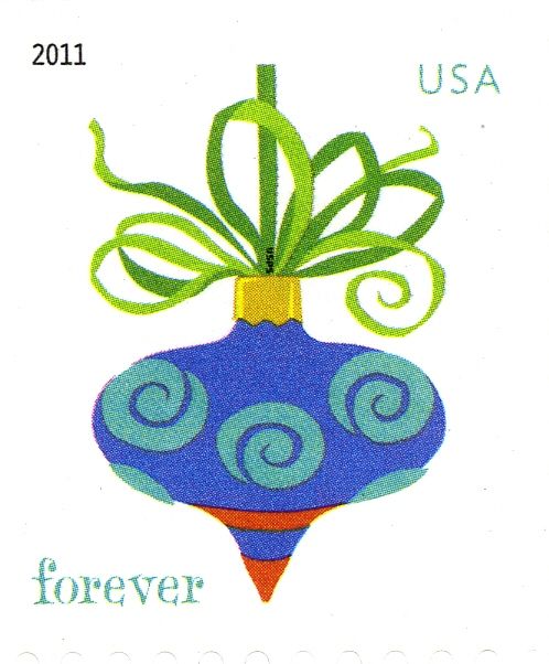 Holiday Baubles:Blue spiral