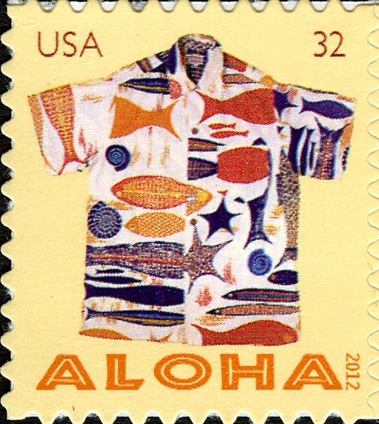 Aloha Shirt with Fish & Starfish