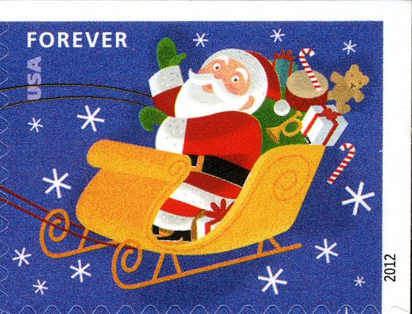 Santa Claus and sleigh