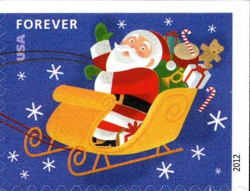 Santa Claus and sleigh