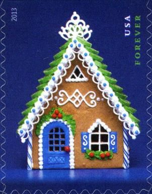 Gingerbread Houses: Blue door