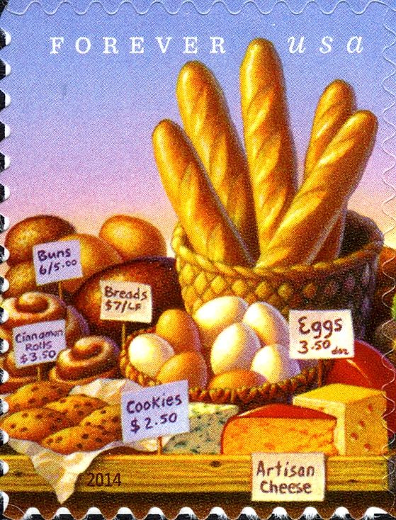 Farmers Market: Bread and eggs