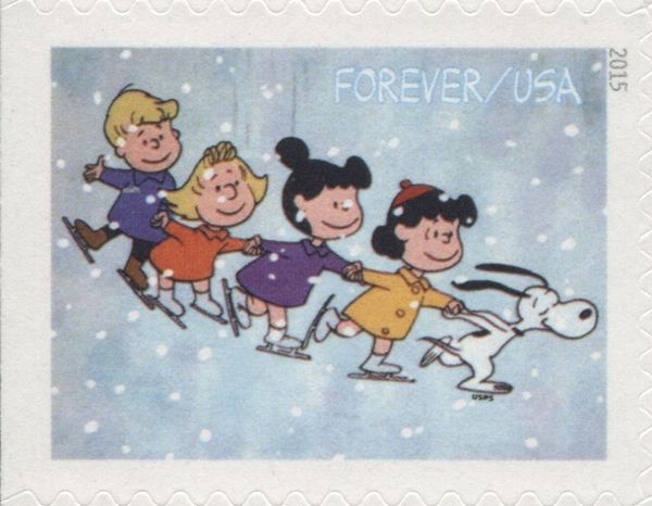 Snoopy and children ice skating