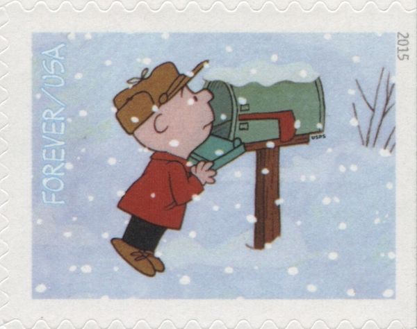 Charlie Brown checking his mailbox