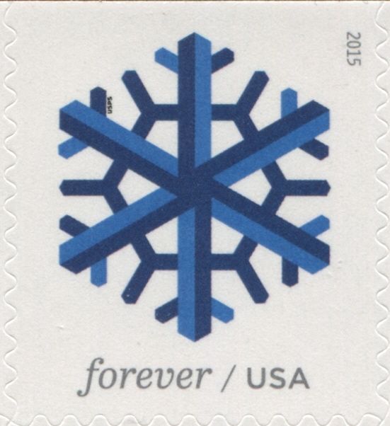 Geometric Snowflakes - blue