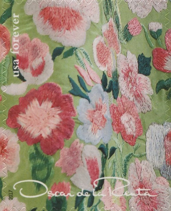 Oscar de la Renta - red flower design