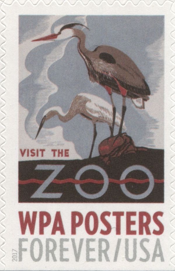 WPA Posters: Visit The Zoo, Great Blue Heron (Ardea herodias
