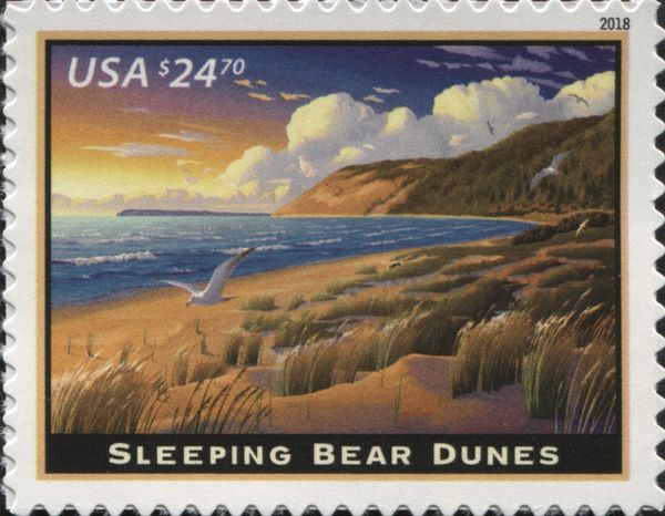 Expedited Post Stamps 2018 : Sleeping Bear Dunes, Empire, MI