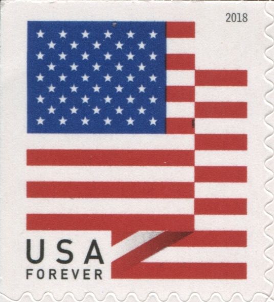 USA Flag 2018 - Booklet Pane Single version 2