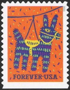 Donkey Piñata, Orange Background