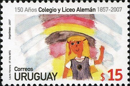 Girl´s Drawing, Flags of Uruguay and Germany