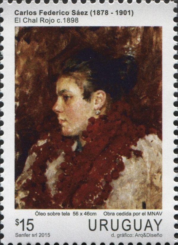 The Red Shawl by Carlos Federico Sáez