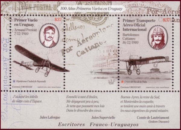 First Airplane Flights in Uruguay, Cent.