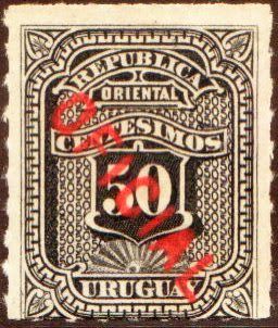 Numeral overprinted in Red