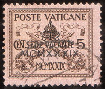 Papal Coat of Arms overprinted