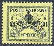 Papal Coat of Arms overprinted