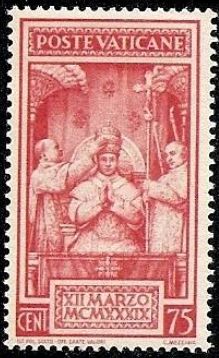 Papal Coat of Arms overprinted