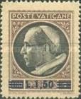 Effigy of Pius XII turn left surcharged