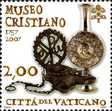 Bronze Lamp with Christ's Monogram, Silver Ampoule