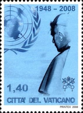 UN logo and Pope Benedict XVI