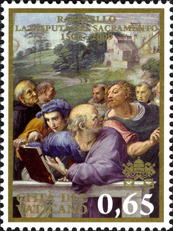 Detail of the fresco "The hosting of the sacrament"