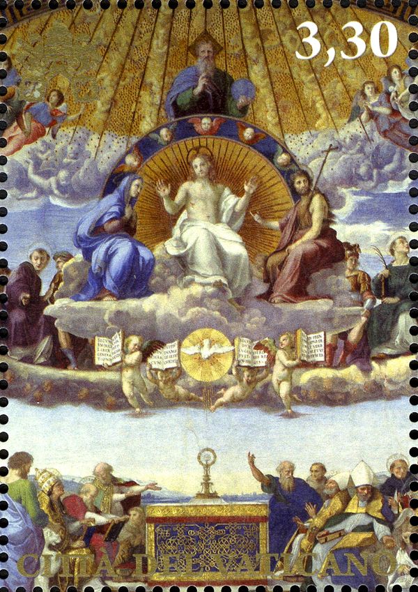 Detail of the fresco "The hosting of the sacrament"