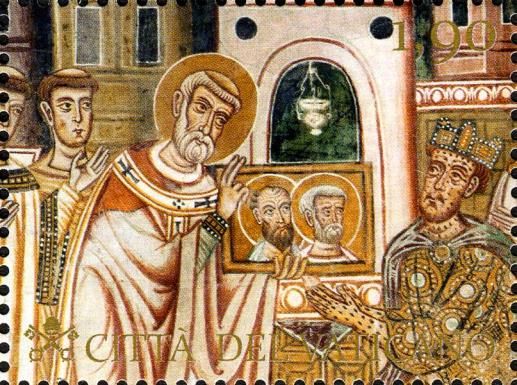 S.Silvestro show at Constantine I sacred icon