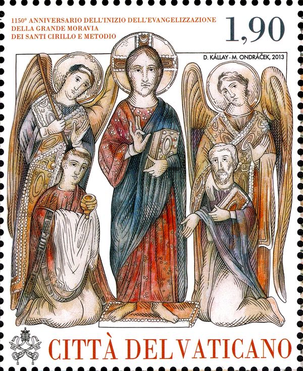Saints Cyril, Methodius, archangels Michael, Gabriel, Jesus
