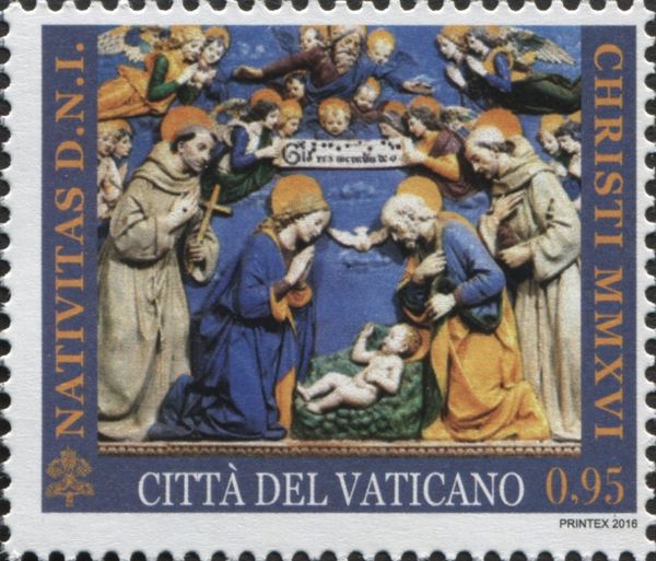 Birth of Christ, Ceramic by Giovanni della Robbia