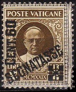 Pope Pius XI overprinted and surcharged