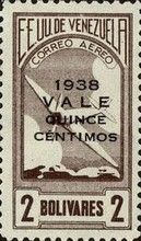 Plane in front of Venezuelan Coast (surcharged)