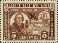Christopher Columbus, indian, "Santa Maria", map and plane