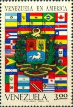 Arms of Venezuela and national flags