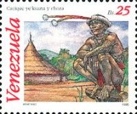 Ye'kuana man seated on post