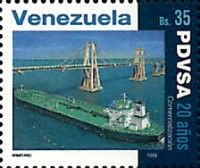 Supertanker and bridge