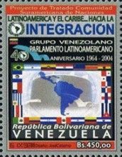 Flags and map of Latin America