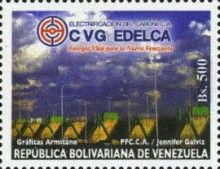 Streetlights near Macagua Hydroelectric Station and Dam
