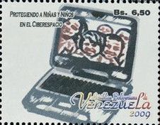 Laptop computer with children on screen