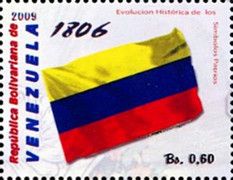 Flag from 1806 (yellow, blue and red stripes)
