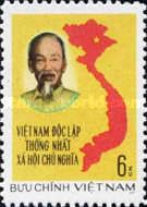 Ho Chi Minh and map of Vietnam