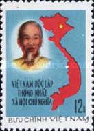 Ho Chi Minh and map of Vietnam