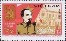 Ho Chi Minh proclaiming independence, 1945