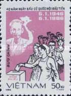 Ho Chi Minh, map, line of voters and ballot-box