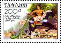 Giong pulling bamboo trees to flight the enemy