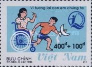 Girl in a wheelchair and playing boy, emblem