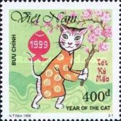Cat Holding Peach Blossom